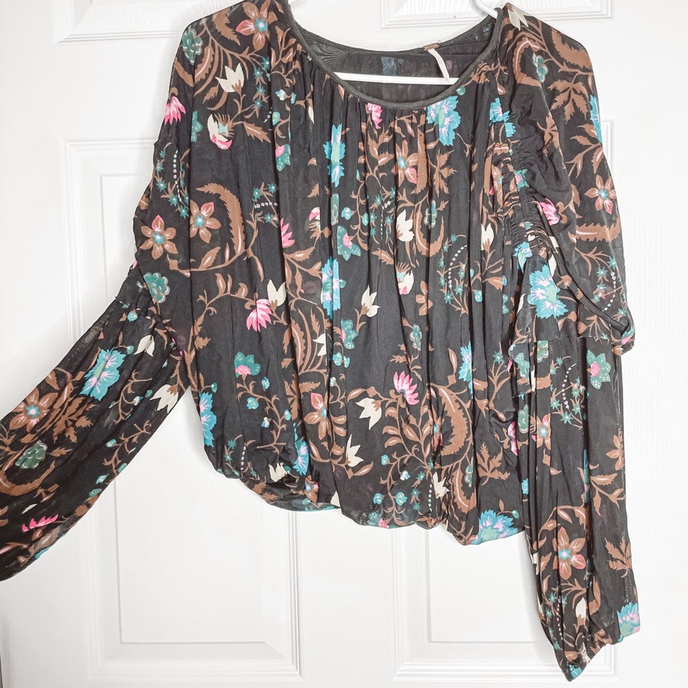 Free People wildflower honey floral print top - Picture 2 of 6